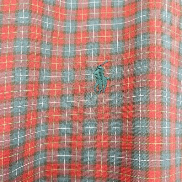 Ralph Lauren Classic Fit Plaid Button Down Shirt Red Men’s Size XXL Long Sleeve - Picture 4 of 10